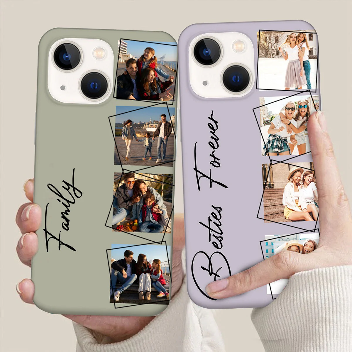 Custom Photo Your Loved Ones - Personalized Clear Phone Case-Gift For Couples, Family BFF Best Friends, Besties - Image 2