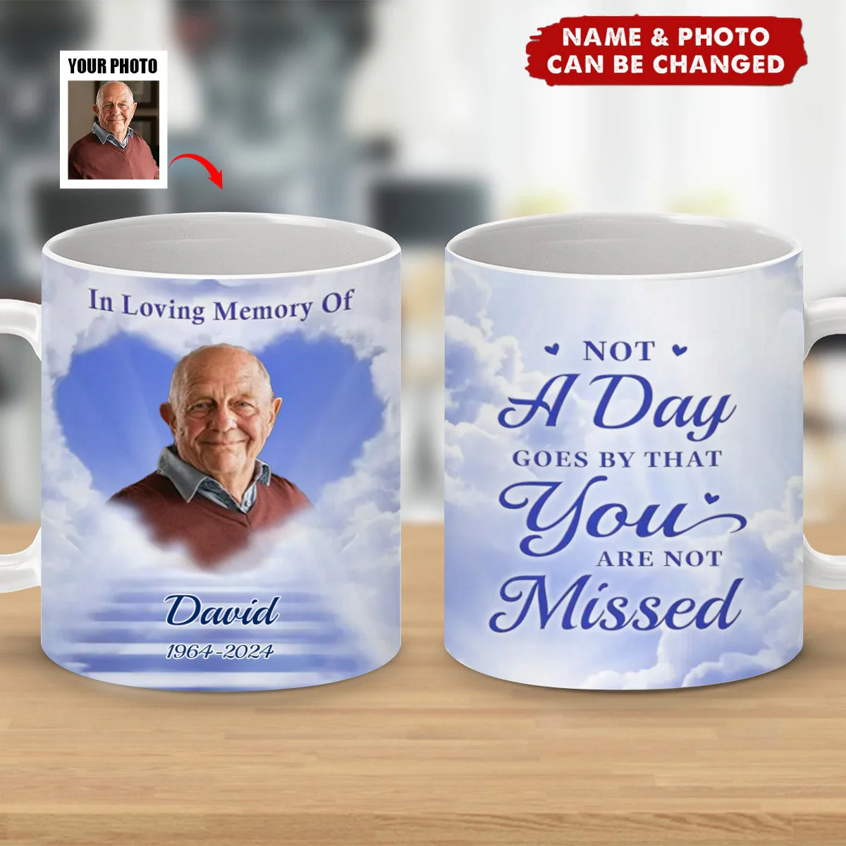 Custom Photo Your Spirit Lives On - Memorial Personalized Custom Mug - Image 3