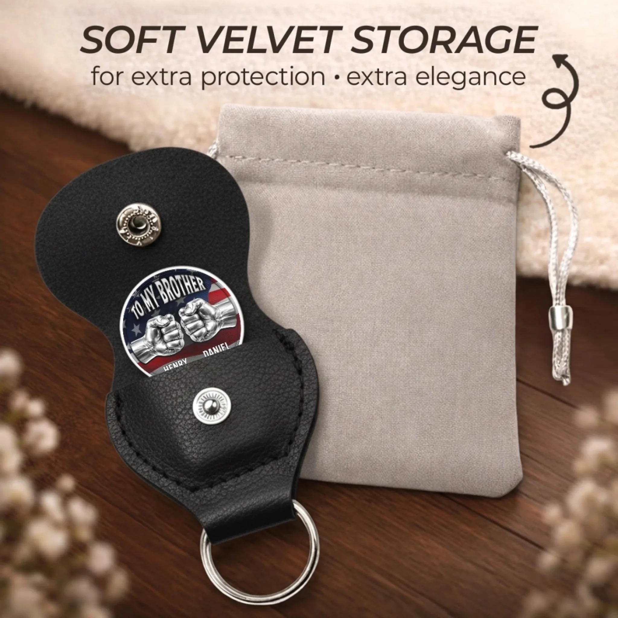 Custom Pocket Hug - Personalized America 250th Anniversary Gifts For Brother - Image 5