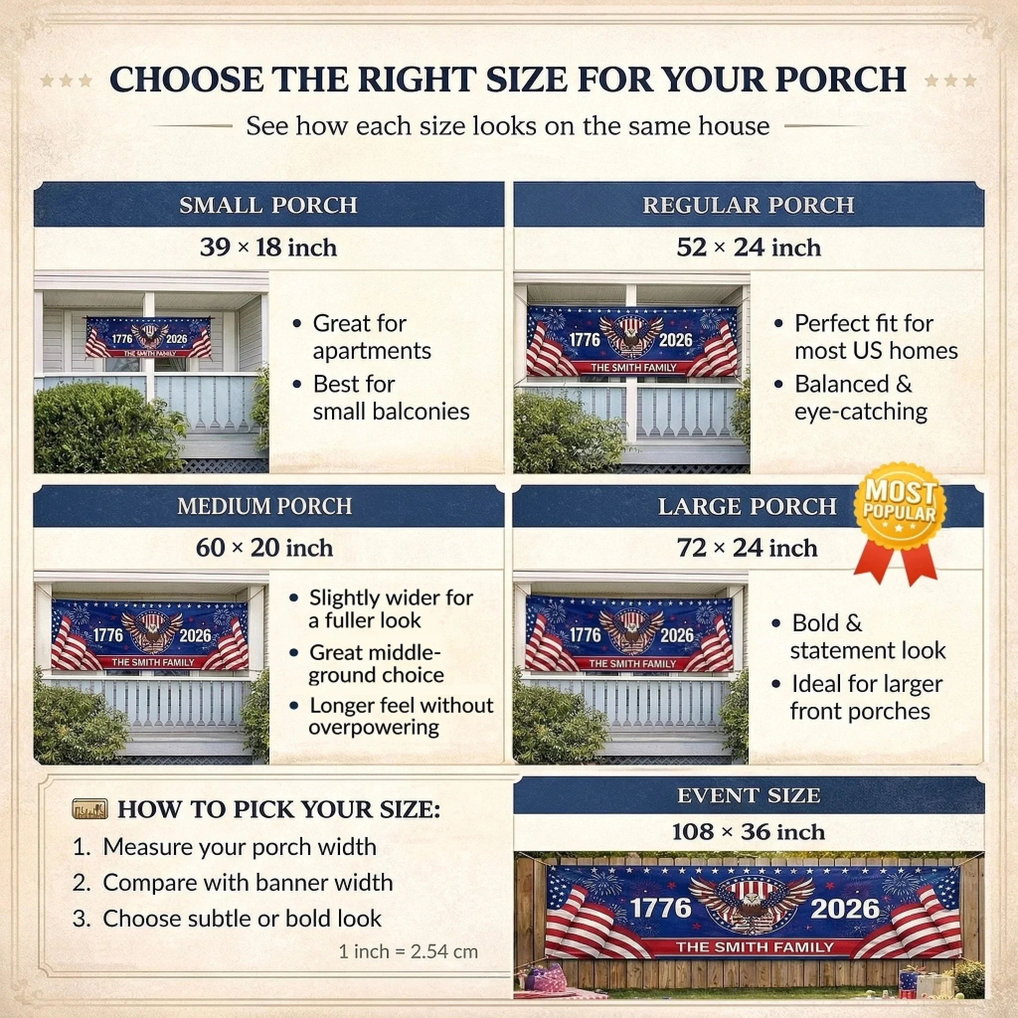 Custom Polyester Outdoor Banner - Personalized America 250th Anniversary Gifts For Mom, Dad, Brother, Sister, Kids - Image 5