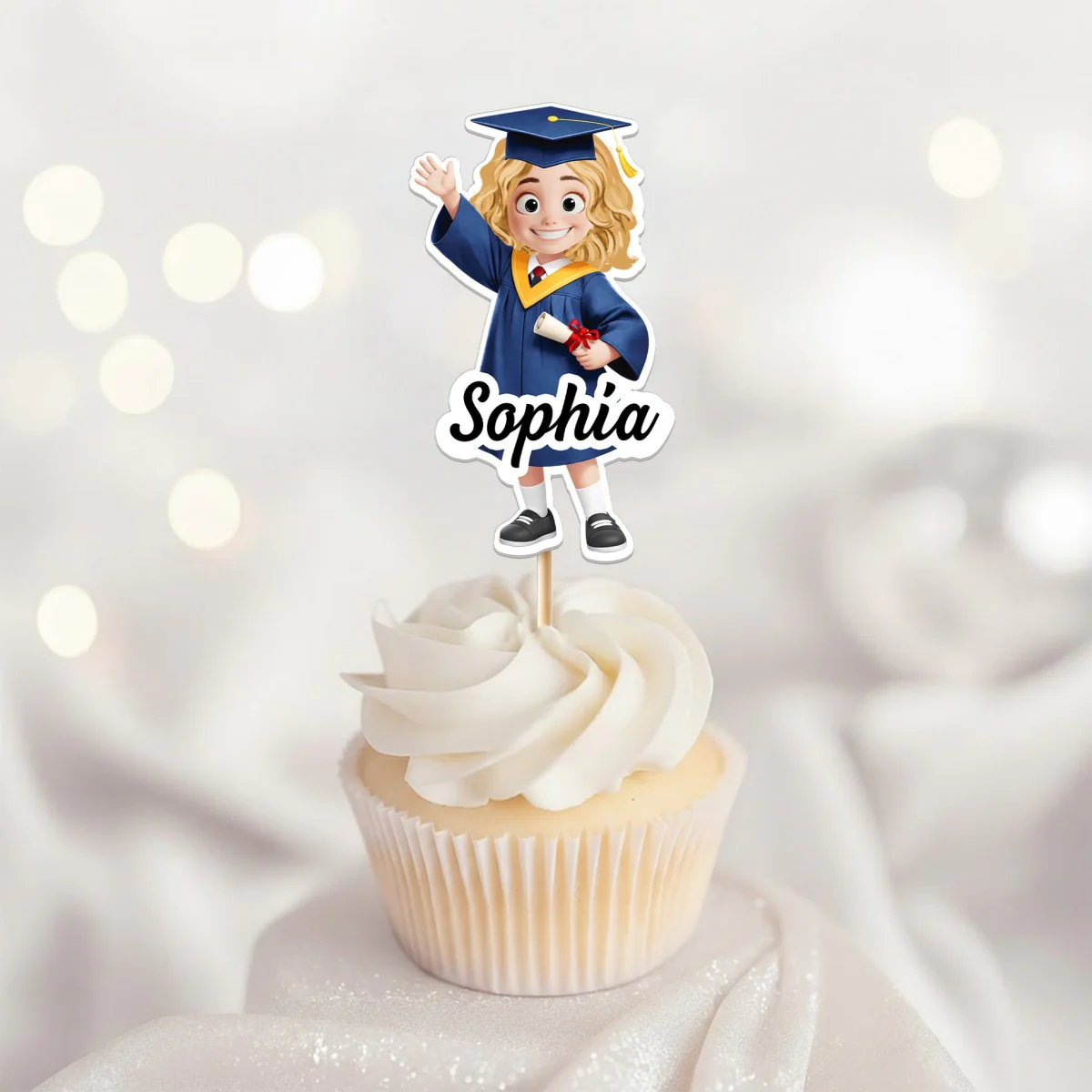 Custom Preschool Kindergarten Graduation - Personalized Cupcake Toppers - Image 2