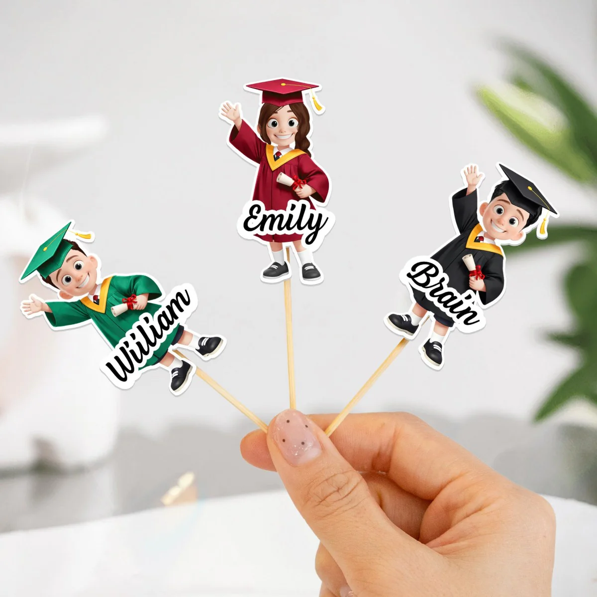 Custom Preschool Kindergarten Graduation - Personalized Cupcake Toppers - Image 3