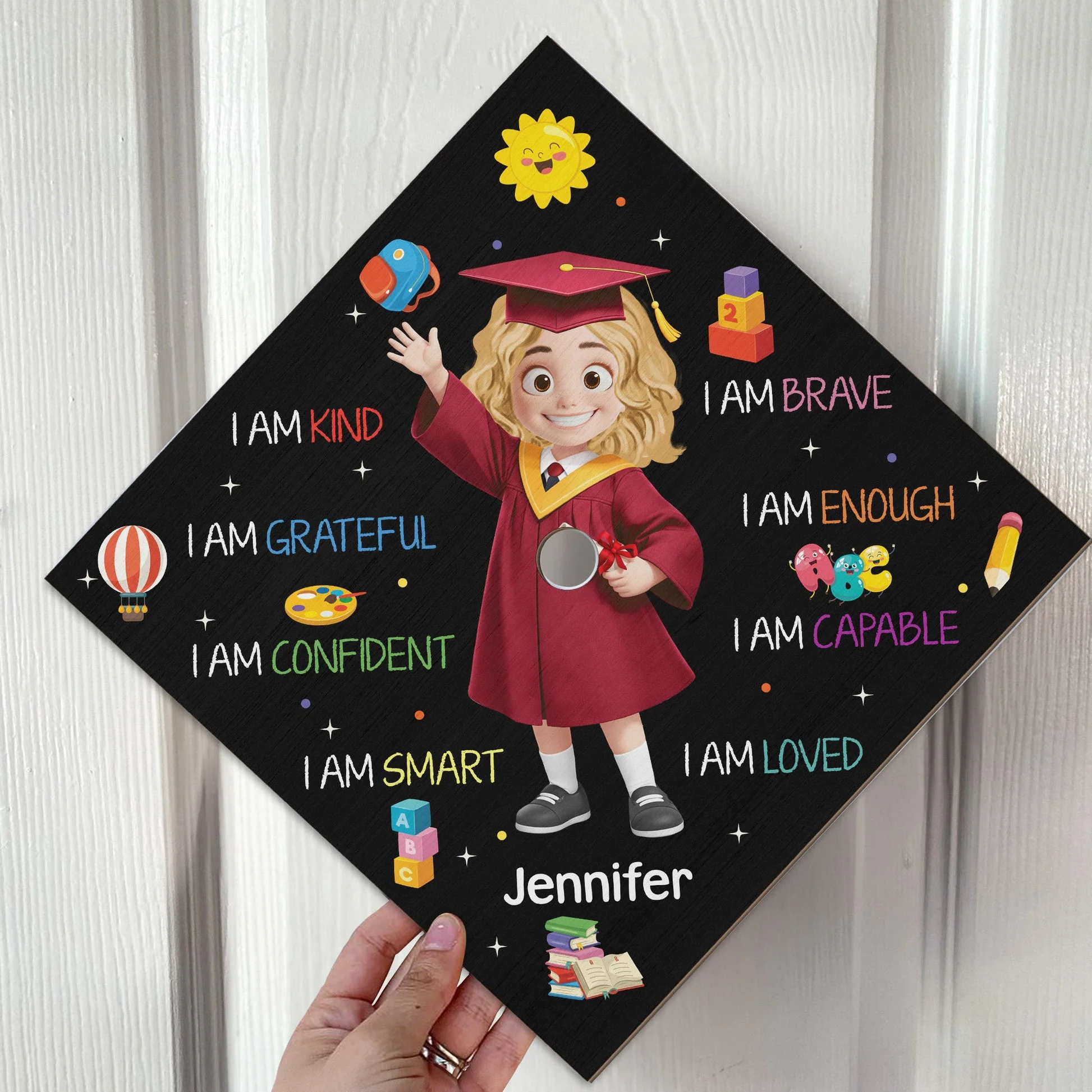 Custom Preschool Kindergarten Graduation - Personalized Graduation Cap Topper - Image 2