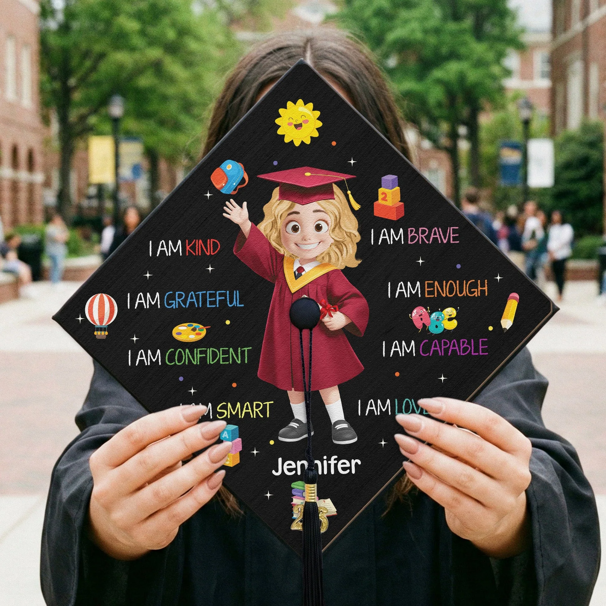 Custom Preschool Kindergarten Graduation - Personalized Graduation Cap Topper - Image 3