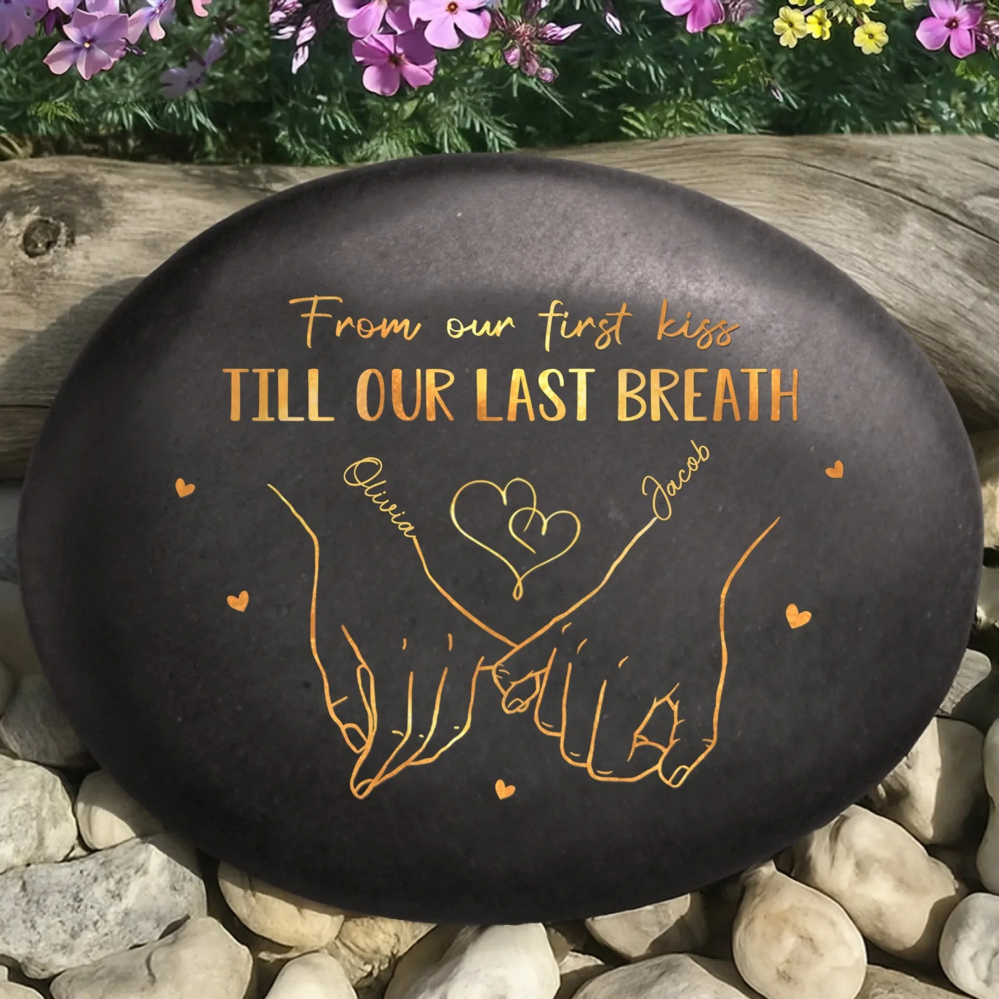 Custom Printed Rock - Personalized Anniversary Wedding Gifts For Husband And Wife, Him And Her - Image 2