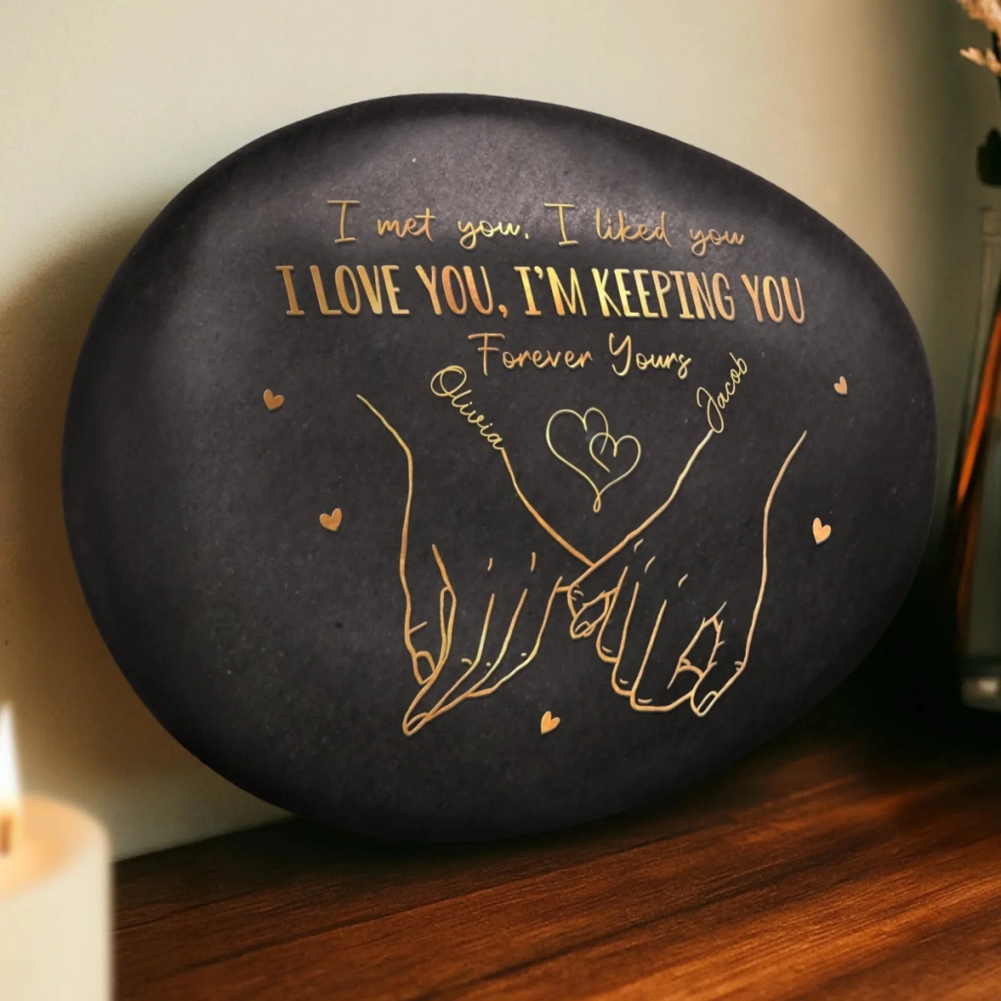 Custom Printed Rock - Personalized Anniversary Wedding Gifts For Husband And Wife, Him And Her - Image 3