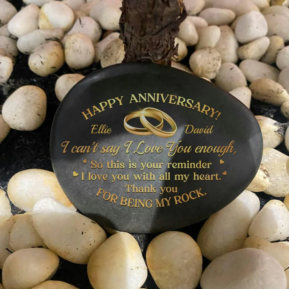 Custom Printed Rock - Personalized Anniversary Wedding Gifts For Husband And Wife, Him And Her - My Daily Dose Of Happy - Image 4