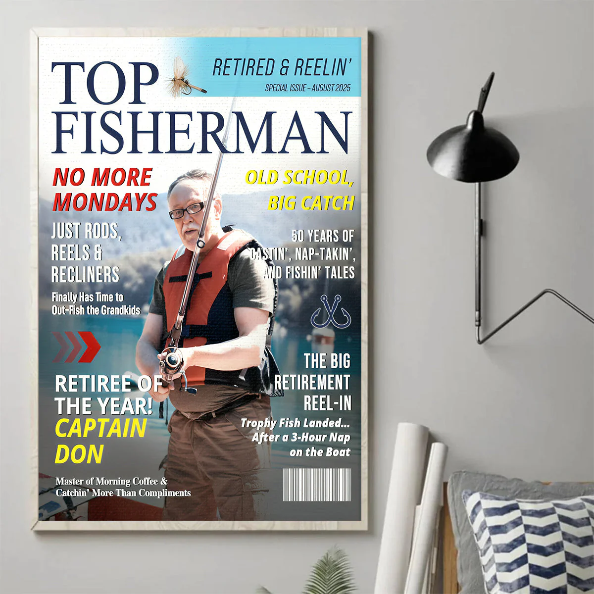 Custom Retirement Fishing Magazine Cover, Fishing Gifts for Retired Men, Fishing Dad Gift, Grandpa Gift, Personalized Fisherman Gift - Image 6