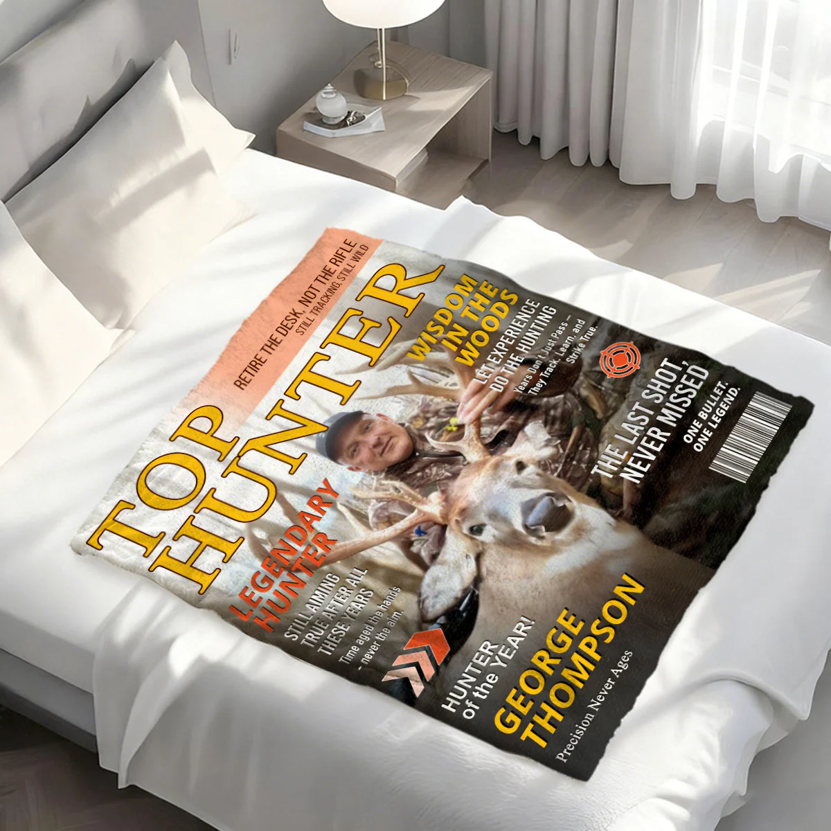 Custom Retirement Hunting Magazine Cover Blanket, Gifts for Retired Hunters, Hunting Dad Gift, Grandpa Hunting Gift - Image 3