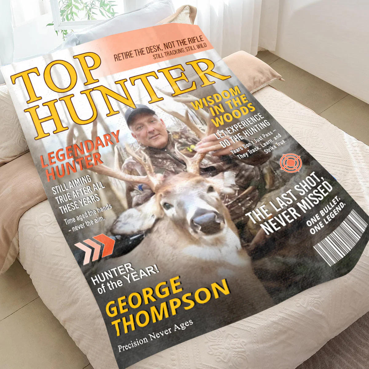 Custom Retirement Hunting Magazine Cover Blanket, Gifts for Retired Hunters, Hunting Dad Gift, Grandpa Hunting Gift - Image 5