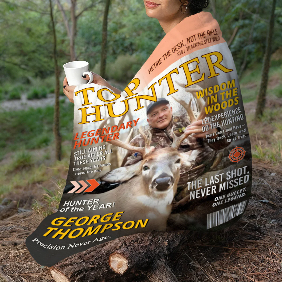 Custom Retirement Hunting Magazine Cover Blanket, Gifts for Retired Hunters, Hunting Dad Gift, Grandpa Hunting Gift - Image 6