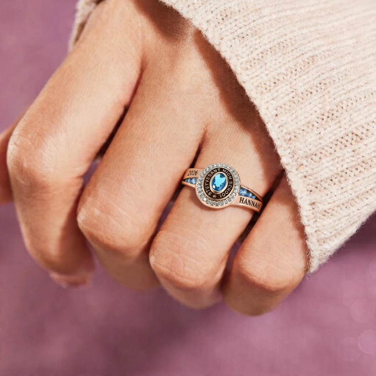 Custom Senior High School Graduation Class Ring Class of 2026 Ring, Personalized Engraved Birthstone College Ring, Graduation Keepsake Gift - Image 4