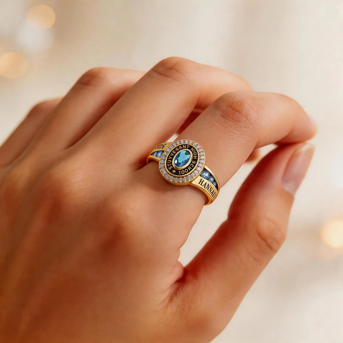 Custom Senior High School Graduation Class Ring Class of 2026 Ring, Personalized Engraved Birthstone College Ring, Graduation Keepsake Gift - Image 5