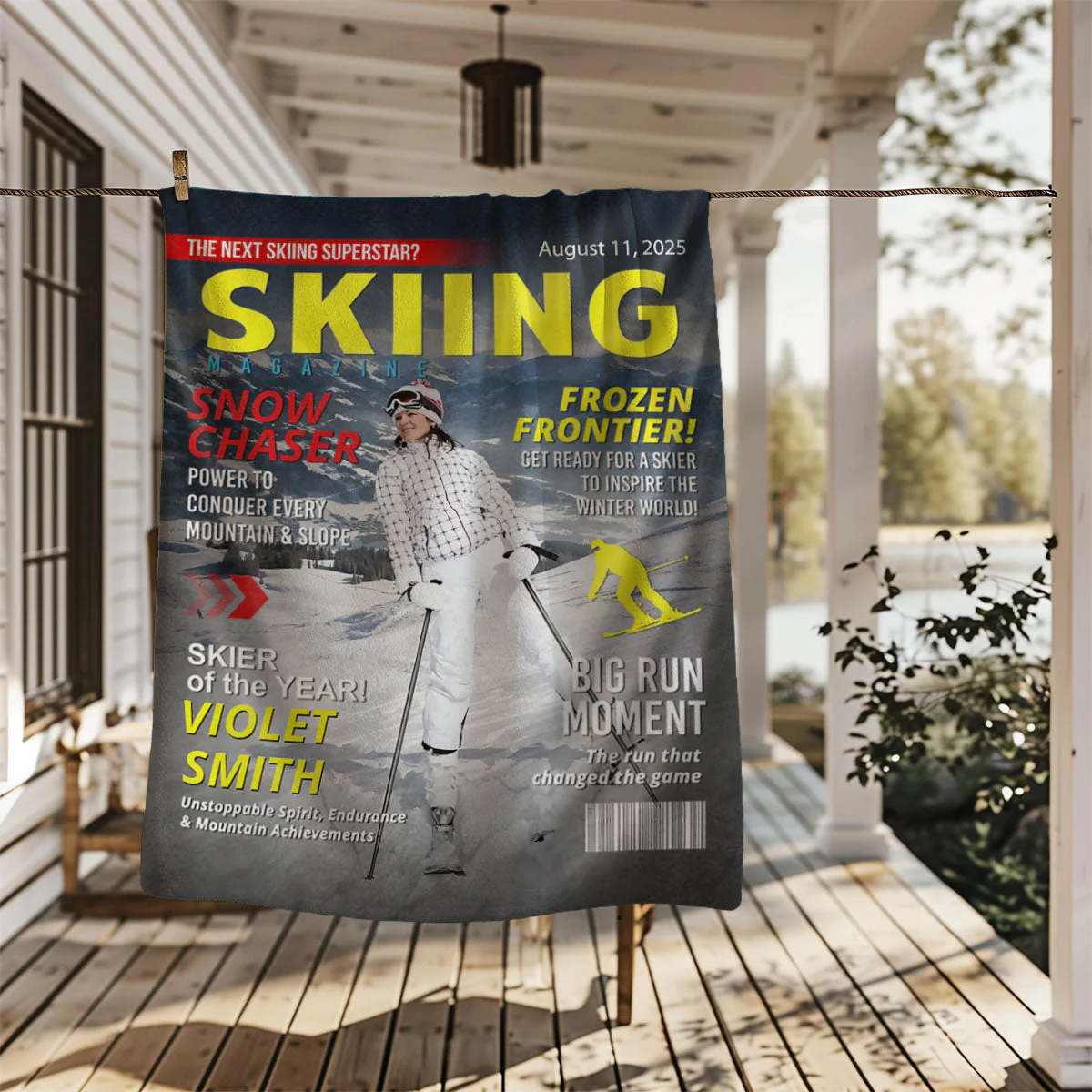 Custom Skiing Magazine Cover Blanketā Skiing Gift Ideas, Skiing Lover Gift - Image 5