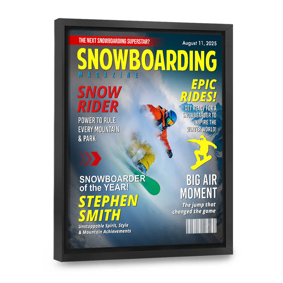 Custom Snowboarding Magazine Cover – Snowboard Gift, Gift for Snowboard Lovers - Image 2
