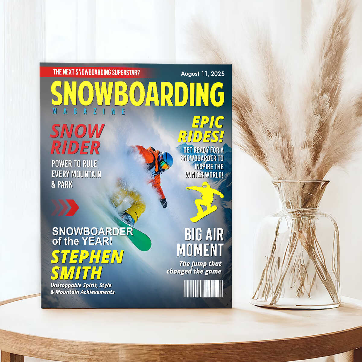 Custom Snowboarding Magazine Cover – Snowboard Gift, Gift for Snowboard Lovers - Image 3