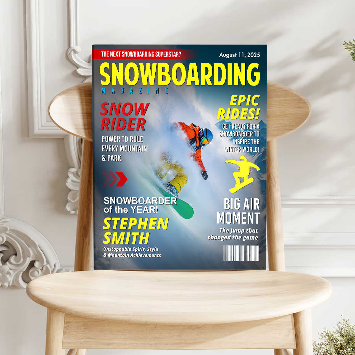Custom Snowboarding Magazine Cover – Snowboard Gift, Gift for Snowboard Lovers - Image 7