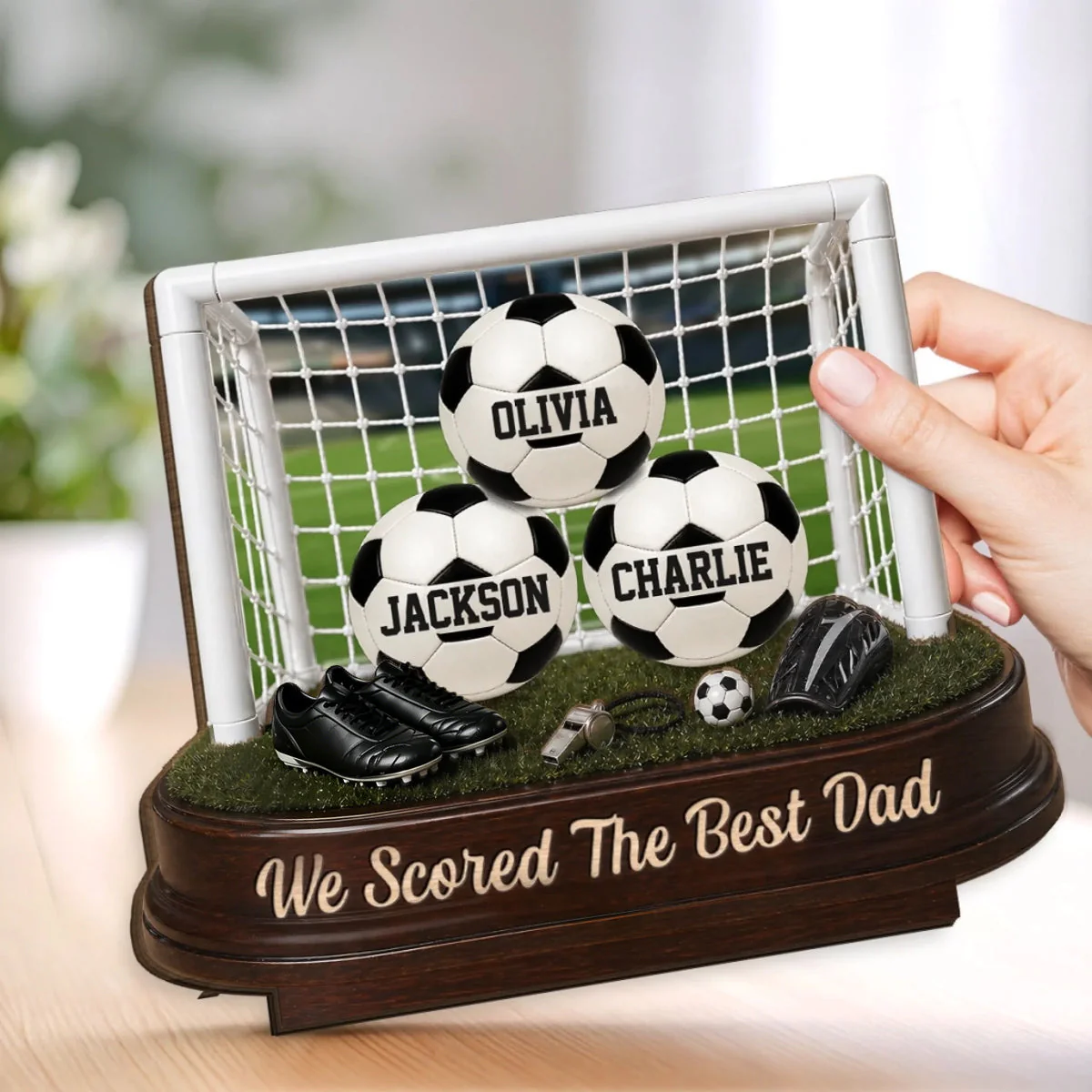Custom Soccer World Cup Wooden Plaque - Personalized Father's Day Gifts For Dad, Grandpa, Soccer Lovers, Sports Fans, Sports Lovers - Game Day, Dad Day - Image 2