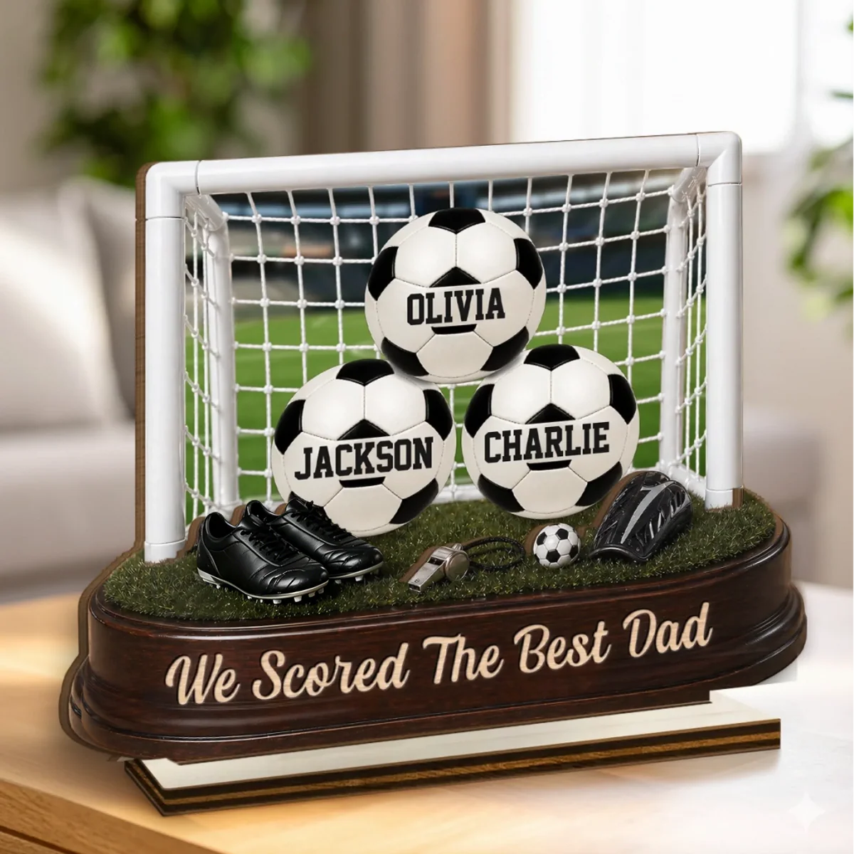 Custom Soccer World Cup Wooden Plaque - Personalized Father's Day Gifts For Dad, Grandpa, Soccer Lovers, Sports Fans, Sports Lovers - Game Day, Dad Day - Image 3