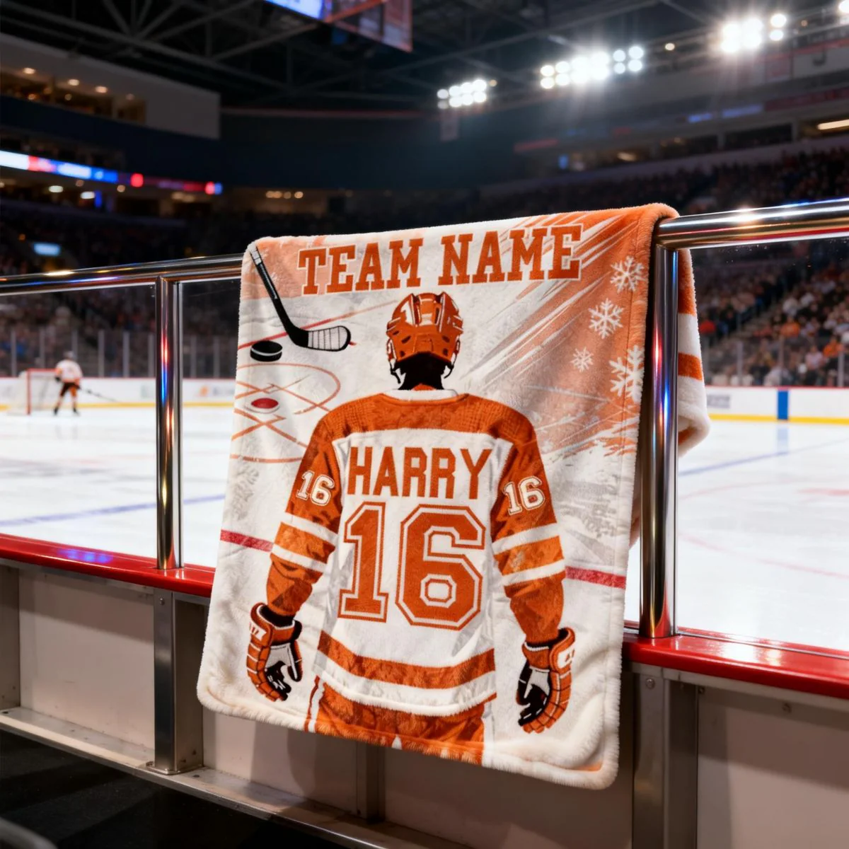 Custom Team Name, Player Name & Number Personalized Hockey Blanket Gift for Hockey Lovers - Image 4