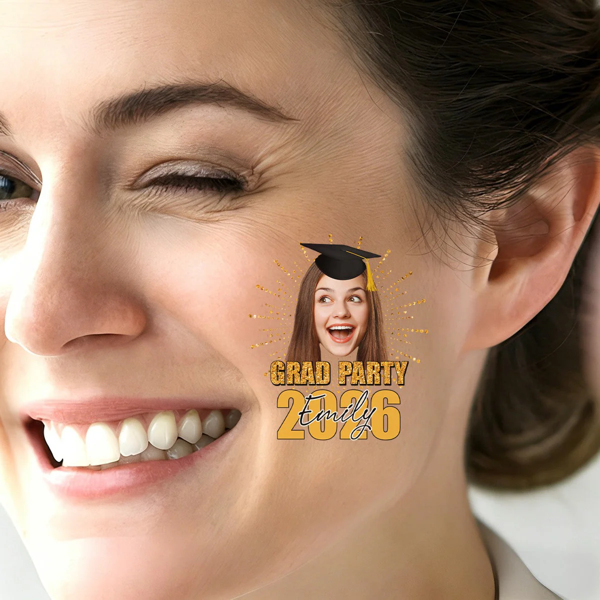 Custom Temporary Grand Party Tattoo With Personalized Photo, Text Name, Fake Tattoo, Gift For Graduation - Image 5