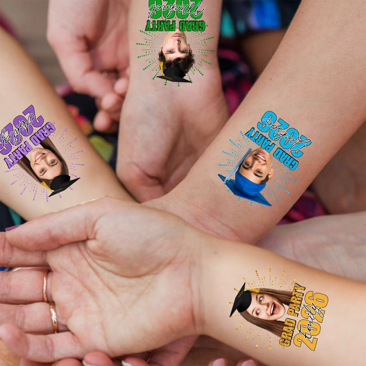 Custom Temporary Grand Party Tattoo With Personalized Photo, Text Name, Fake Tattoo, Gift For Graduation - Image 9