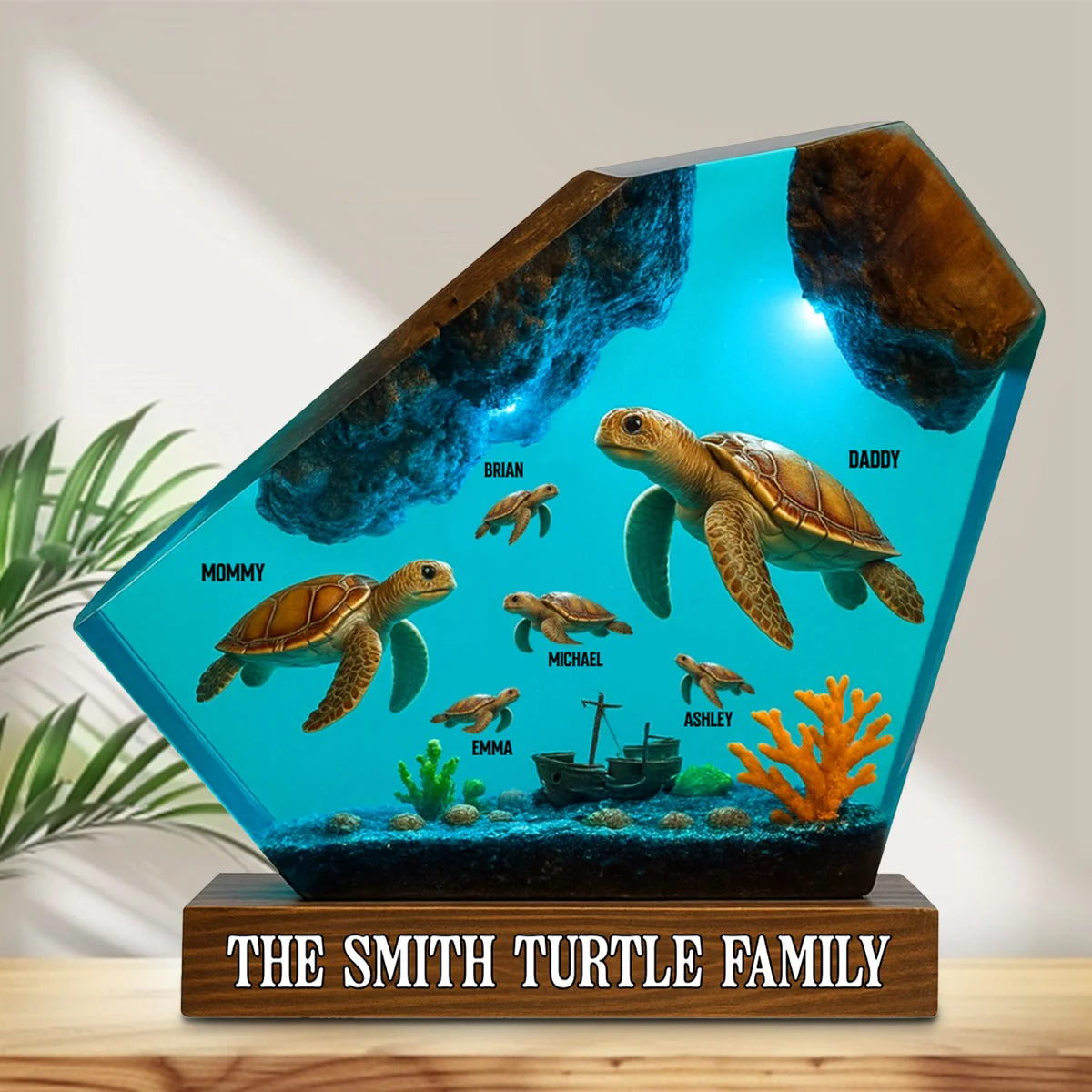 Custom Turtle Family Plaque - Personalized Gift with Names for Mom, Dad & Kids - Image 3