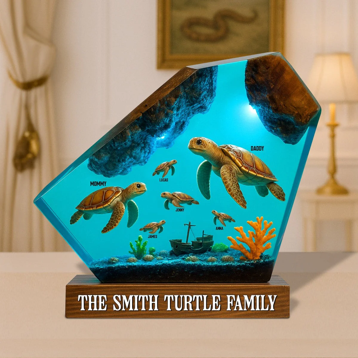Custom Turtle Family Plaque - Personalized Gift with Names for Mom, Dad & Kids - Image 5