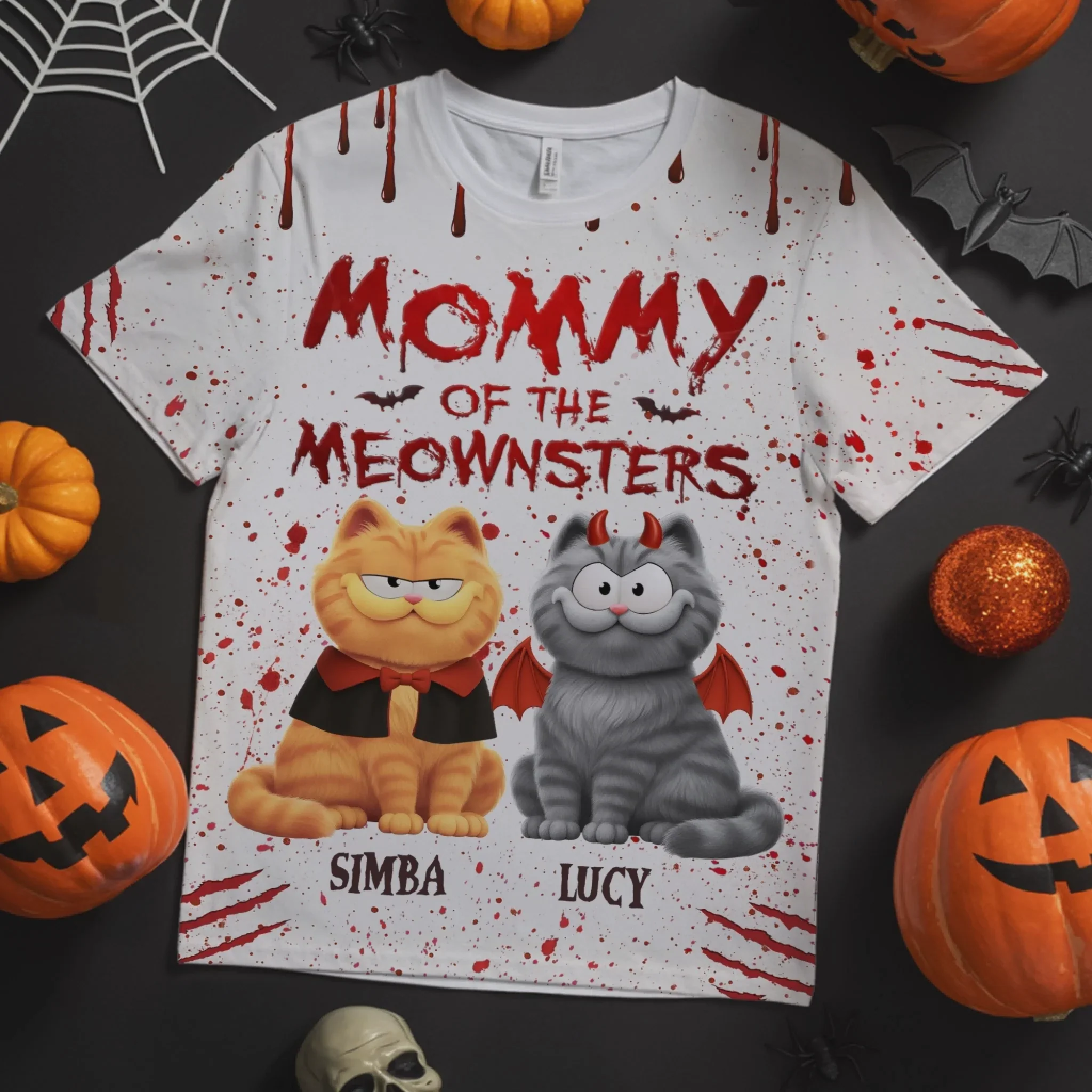 Custom Unisex T-shirt - Personalized Halloween Birthday Gifts For Cat Lovers, Cat Mom And Dad - Image 2