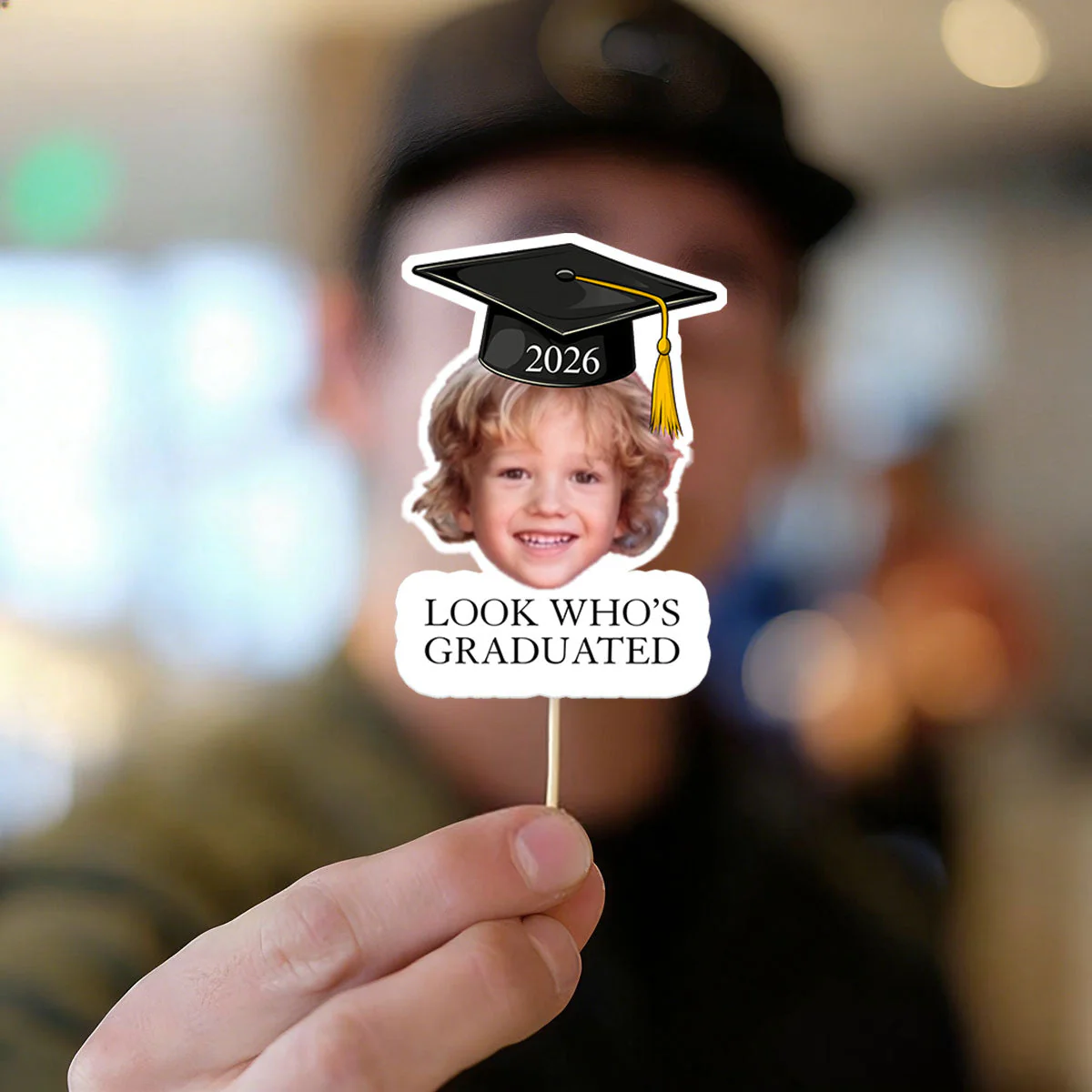 Custom Vintage Childhood Photo Graduation Party Gifts - Personalized Cupcake Toppers - Image 4