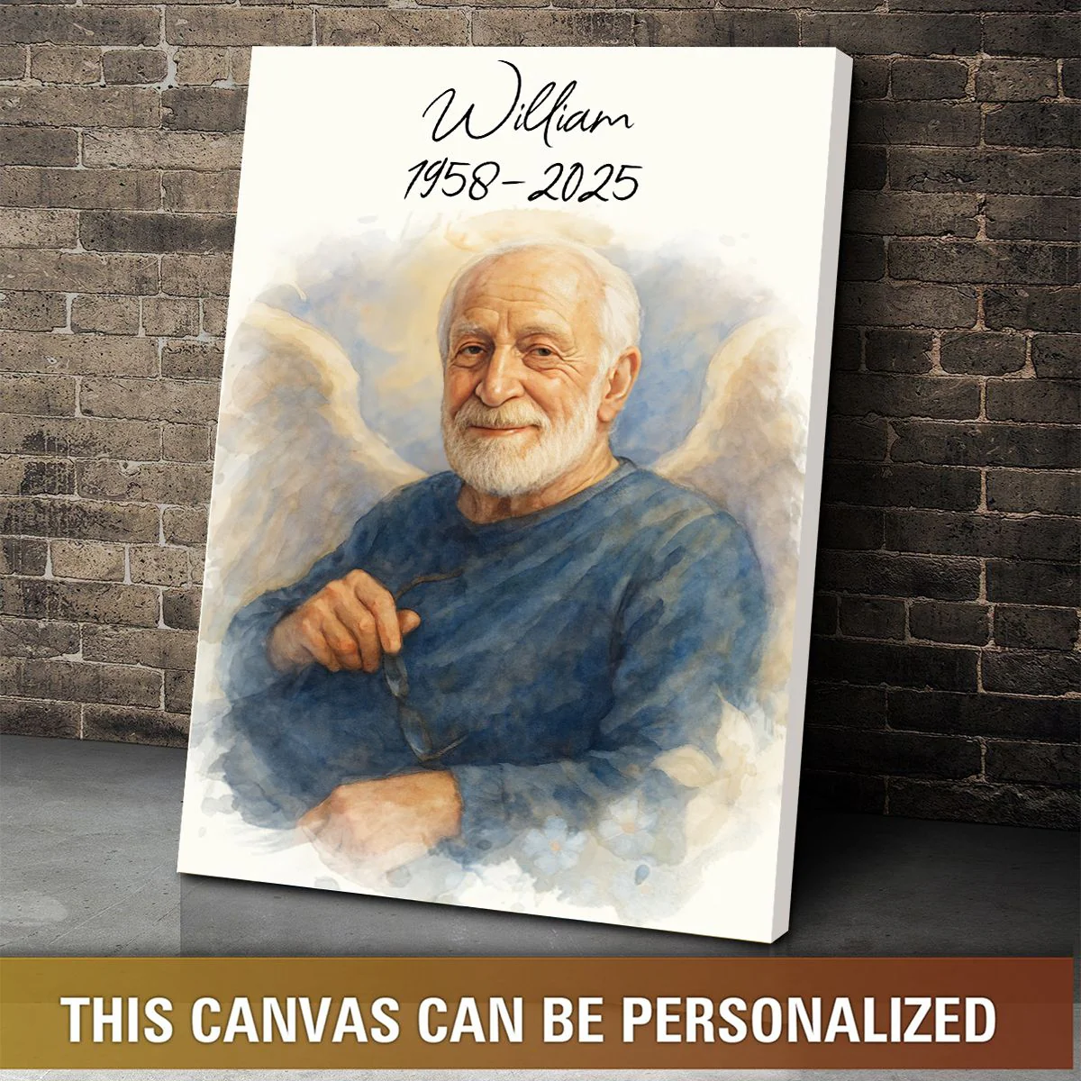 Custom Watercolor Portraits Personalized Canvas Poster,Loss Of Loved One Gift - Image 6