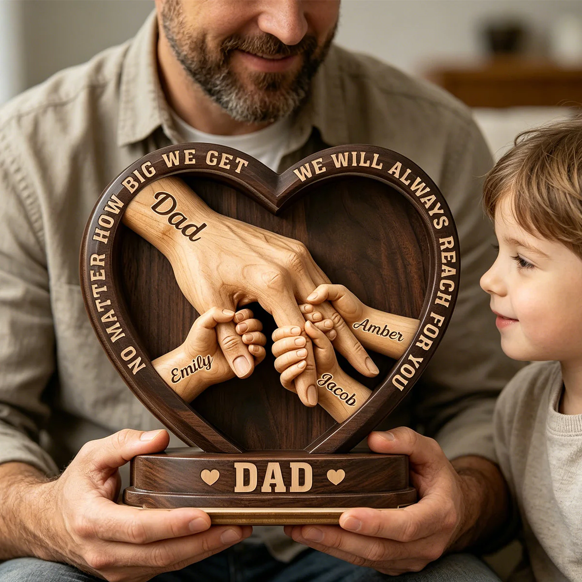 Custom Wooden Plaque - Personalized Father's Day Birthday Gifts For Dad, Grandpa - Crafted With Love - Image 4