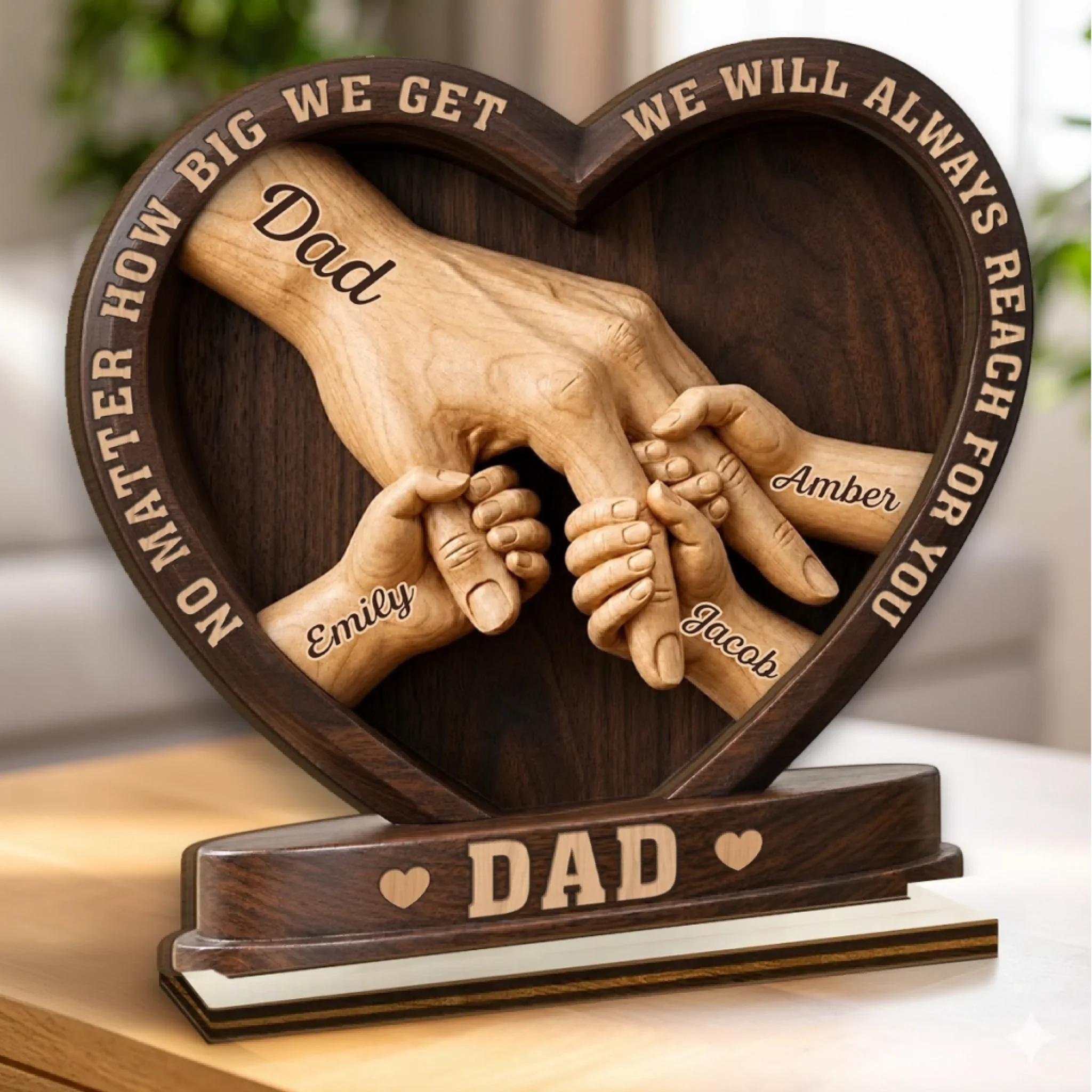 Custom Wooden Plaque - Personalized Father's Day Birthday Gifts For Dad, Grandpa - Crafted With Love - Image 5