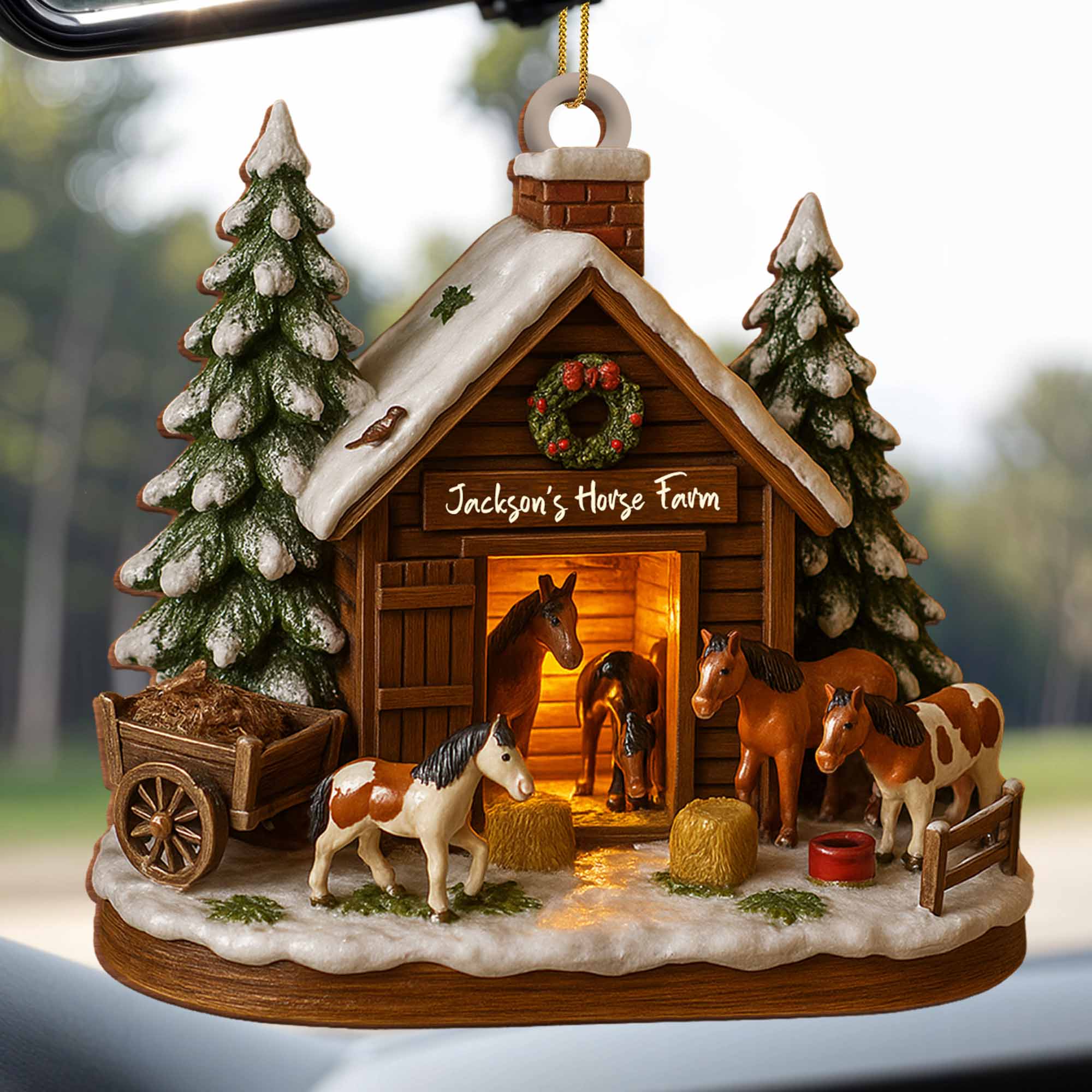 Customize Your Own Charming Horse Farm Ornament Personalized Wood Ornament Gift For Horse Lovers - Image 7
