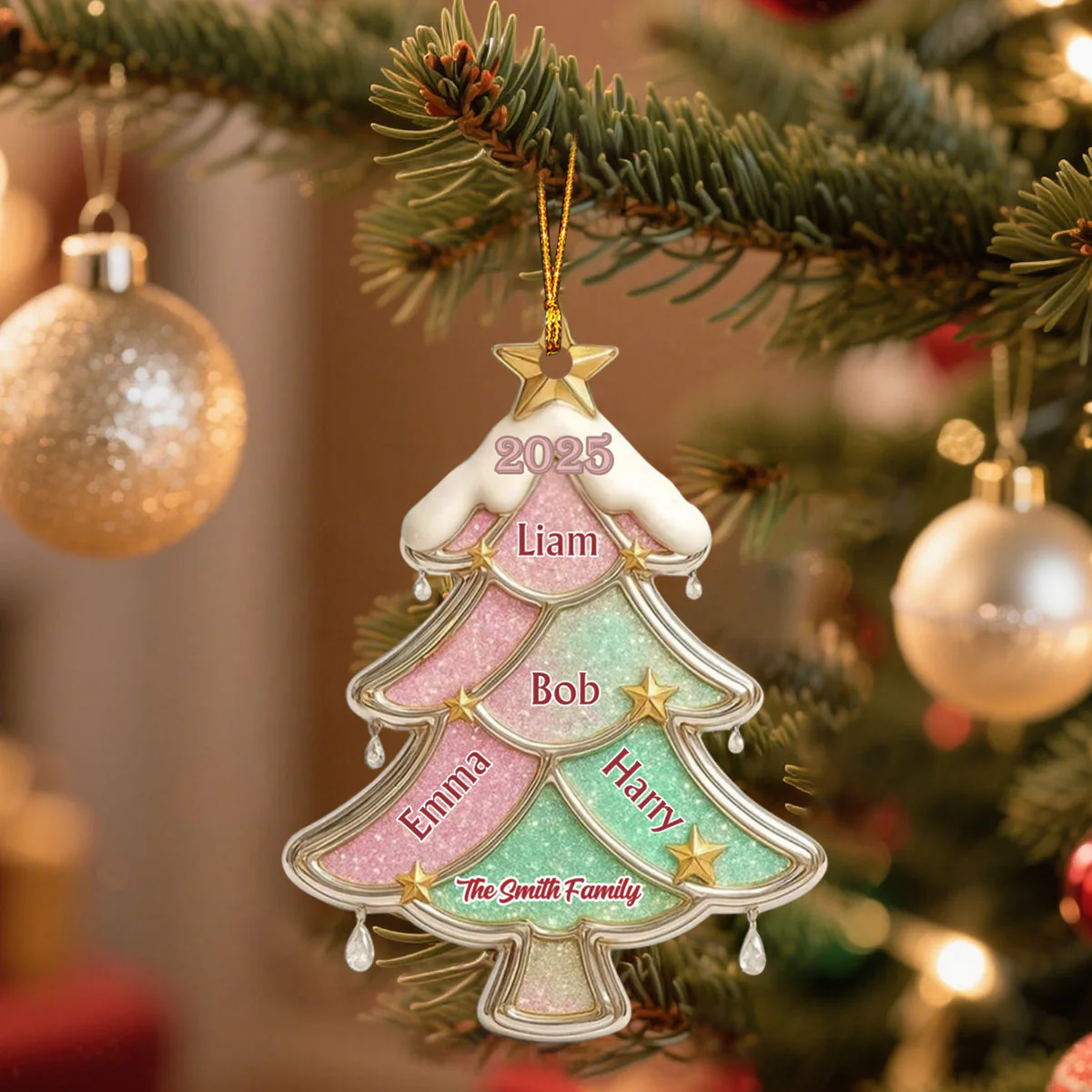 Customized Family Christmas Tree Ornament,Personalized Christmas Gift For Family - Image 3