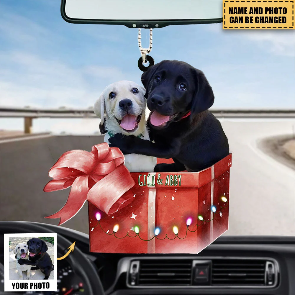 Cute Dog Custom Photo Christmas Personalized Acrylic Ornament - Image 2