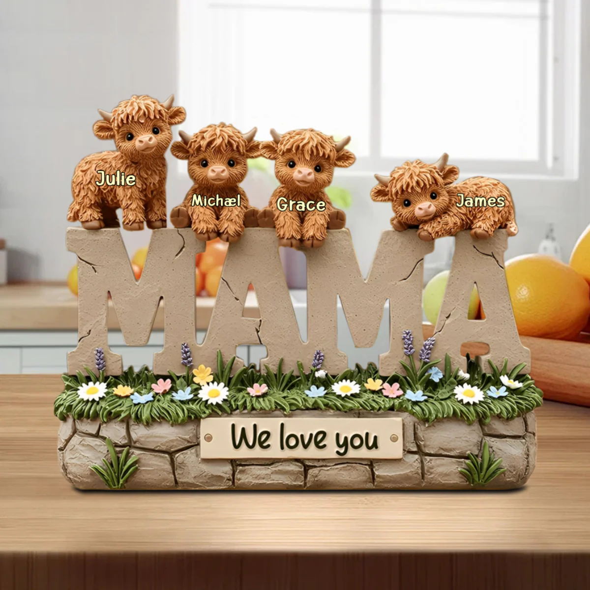 Cute Highland Cow Mama - Personalized Shaped Acrylic Plaque For Mother's Day Gift - Image 5