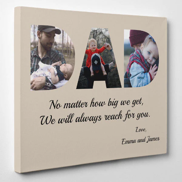DAD Custom 3 Photo Canvas Gift-Father’s Day Gifts - Image 3