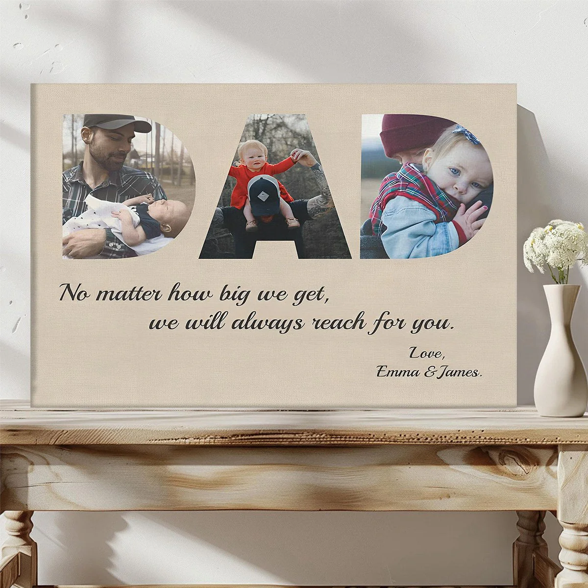 DAD Custom 3 Photo Canvas Gift-Father’s Day Gifts - Image 6
