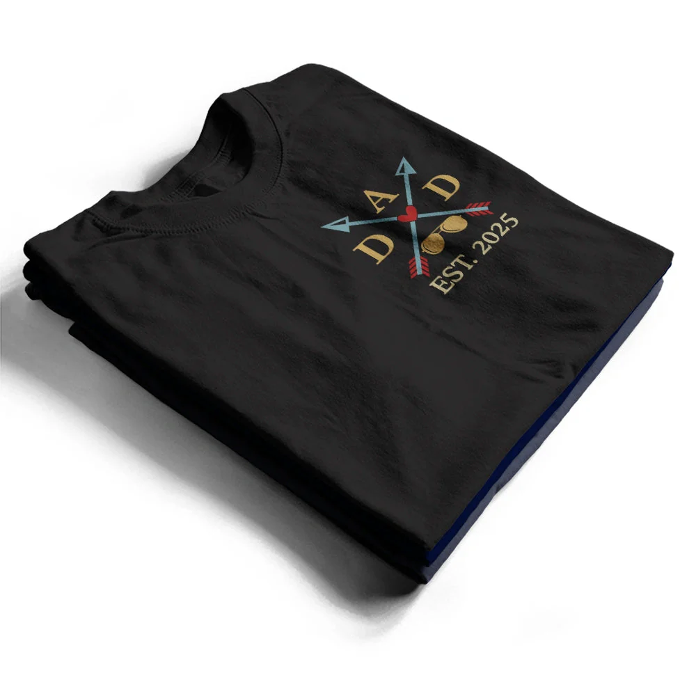 Dad Est Year Crossed Arrows Joining Of Paths - Personalized T Shirt - Image 3