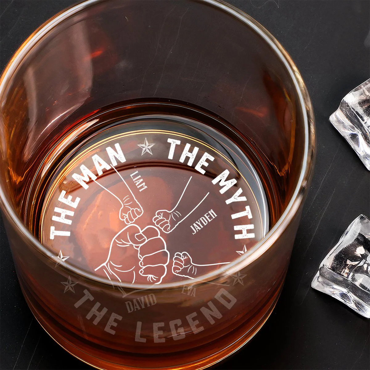 Dad The Man The Myth The Legend - Personalized Engraved Whiskey Glass - Image 2
