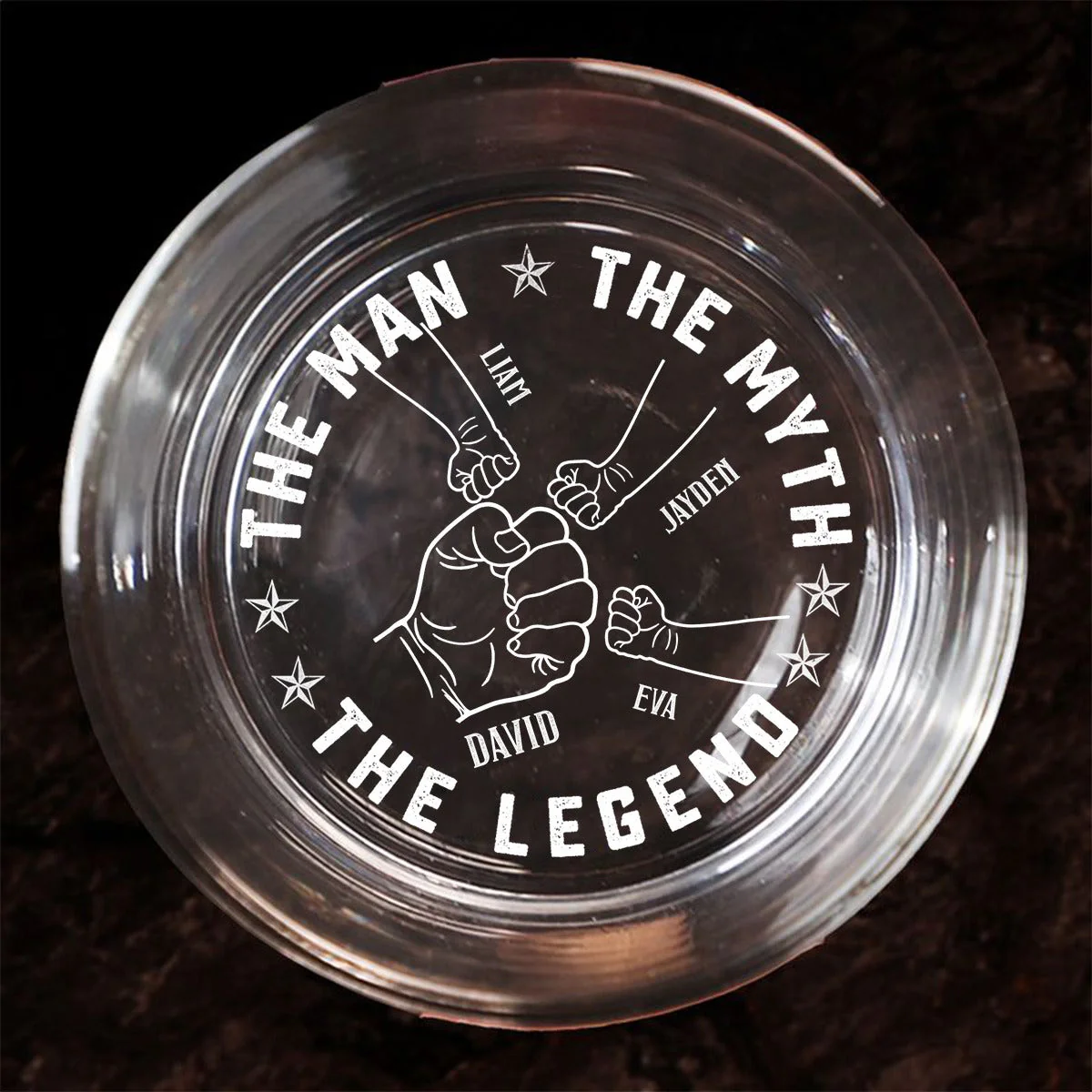 Dad The Man The Myth The Legend - Personalized Engraved Whiskey Glass - Image 6