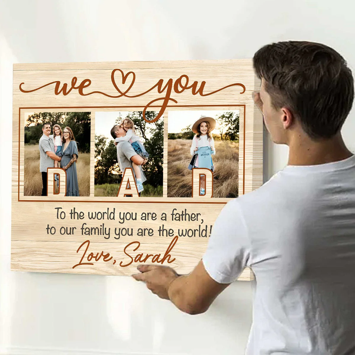 Dad We Love You Personalized Photo Canvas Poster, Father's Day Gift - Image 5