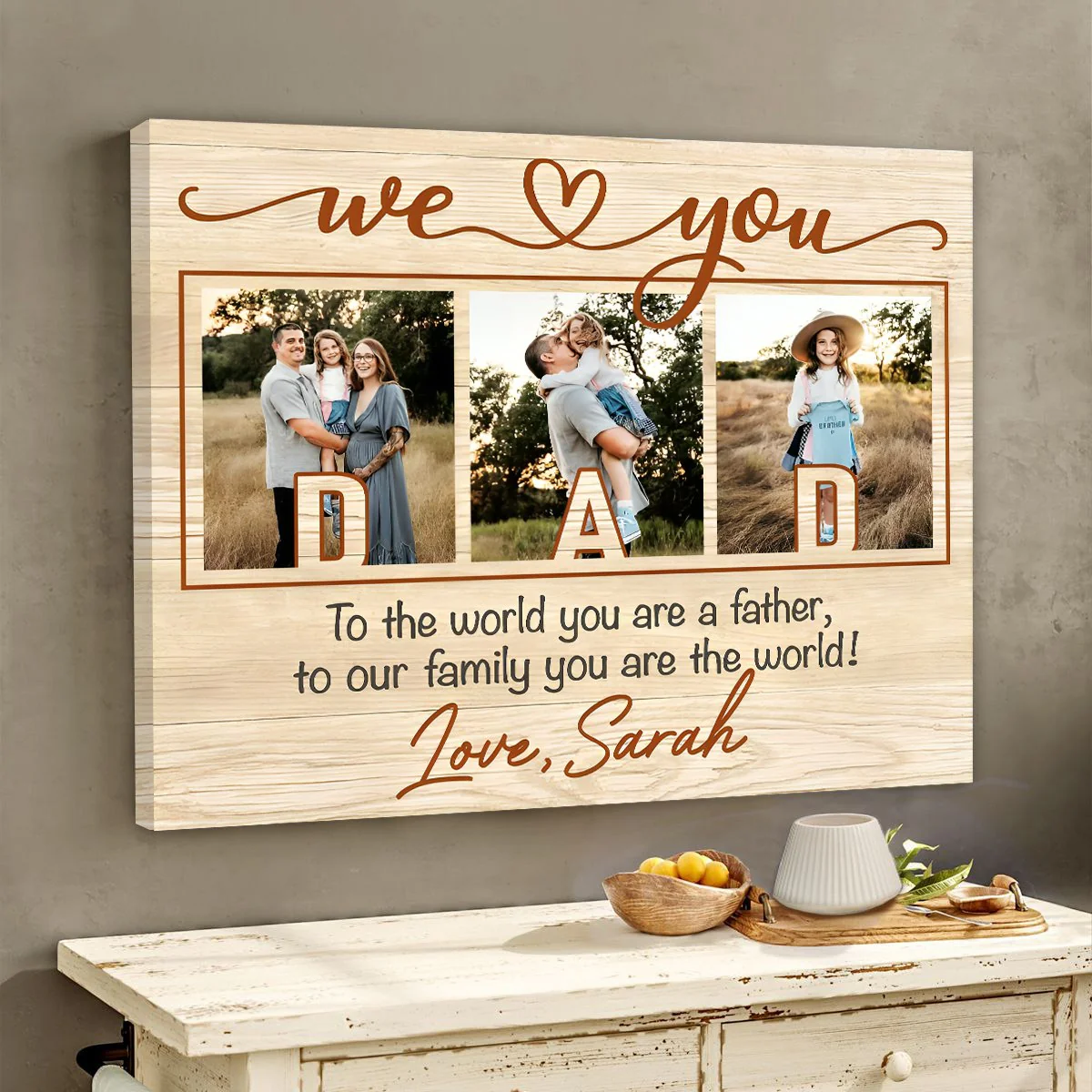 Dad We Love You Personalized Photo Canvas Poster, Father's Day Gift - Image 6