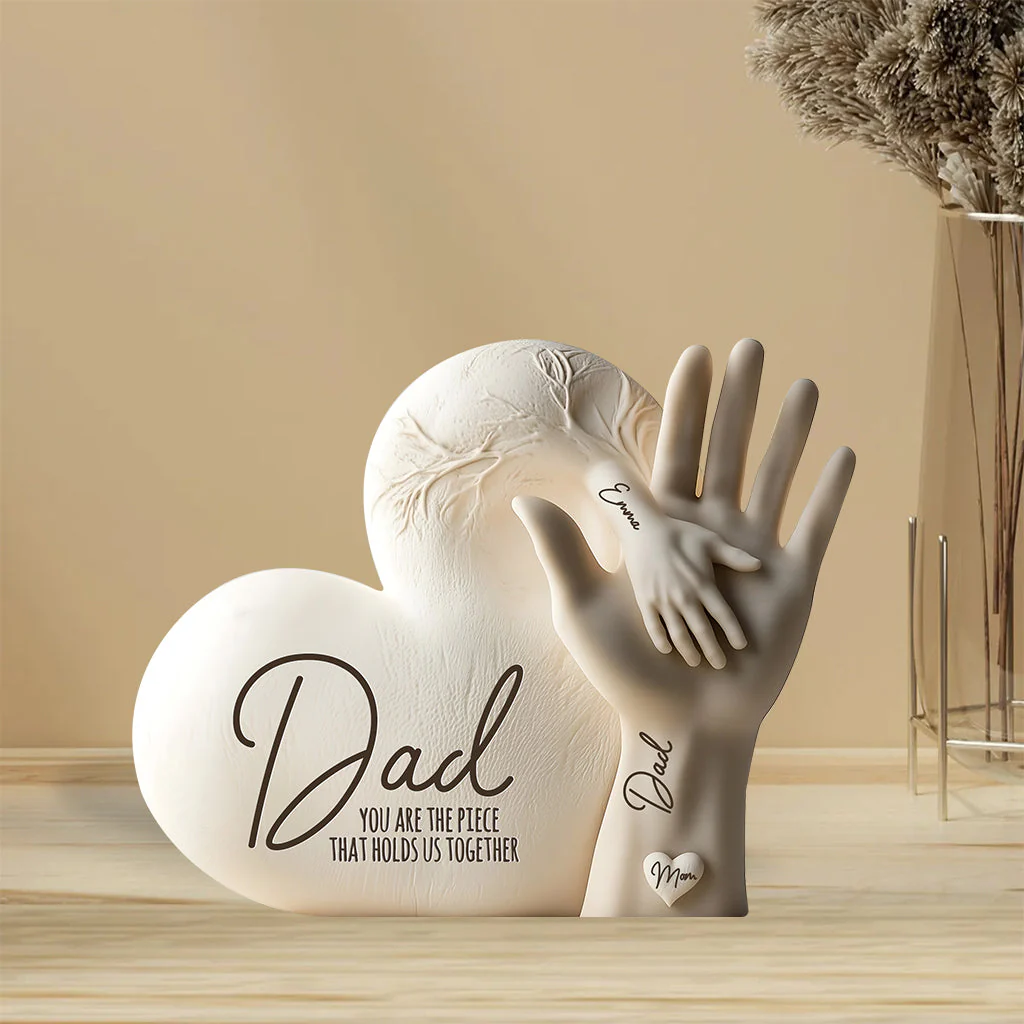 Dad You Are The Piece That Holds Us Together - Personalized Father Custom Shaped Acrylic Plaque - Image 2