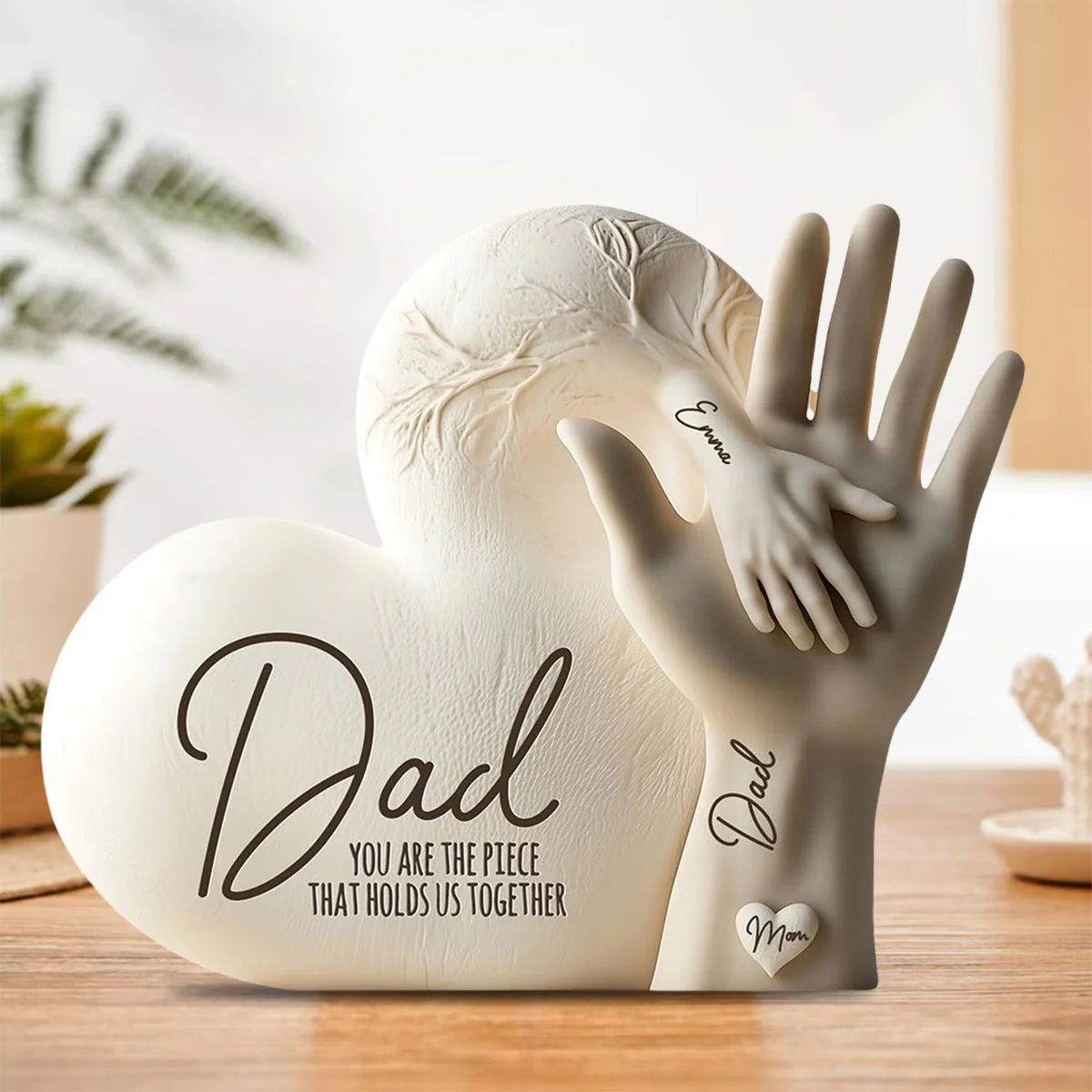 Dad You Are The Piece That Holds Us Together - Personalized Father Custom Shaped Acrylic Plaque - Image 3
