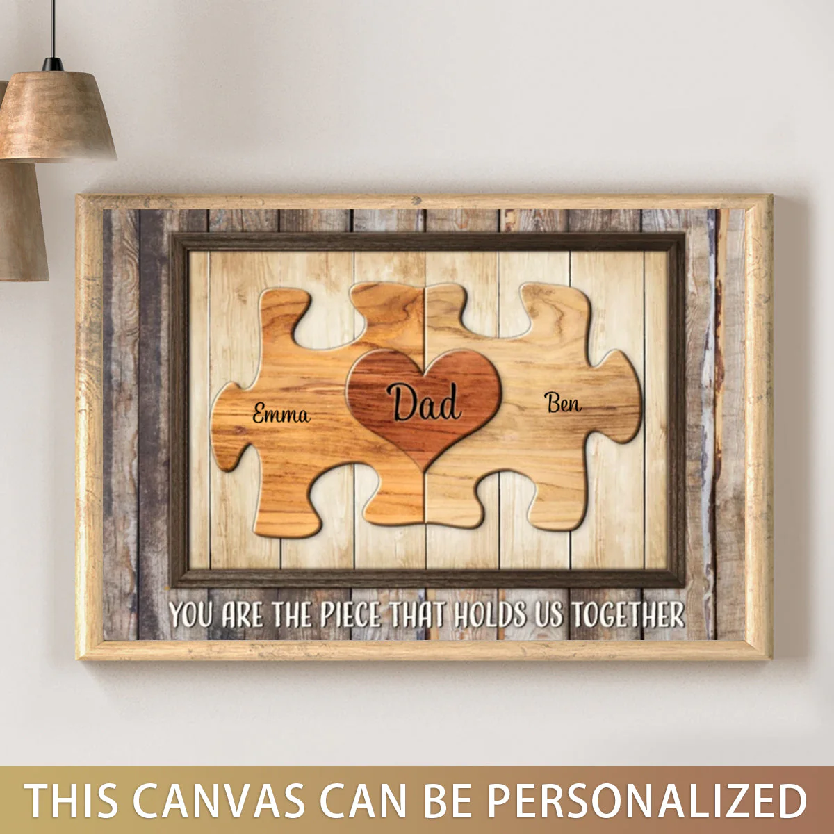 Dad You Are The Piece That Holds Us Together Personalized Puzzle Canvas Gift For Fathers Day - Image 5
