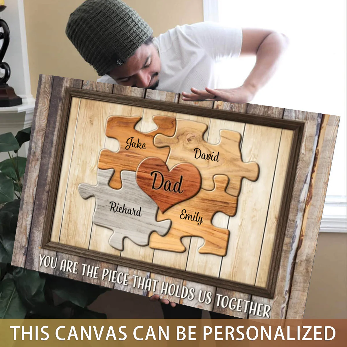 Dad You Are The Piece That Holds Us Together Personalized Puzzle Canvas Gift For Fathers Day - Image 6