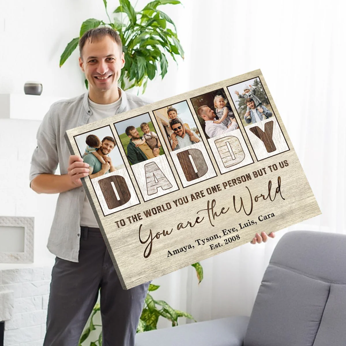 Daddy Custom Photo Canvas – Best Father’s Day Gift - Image 4