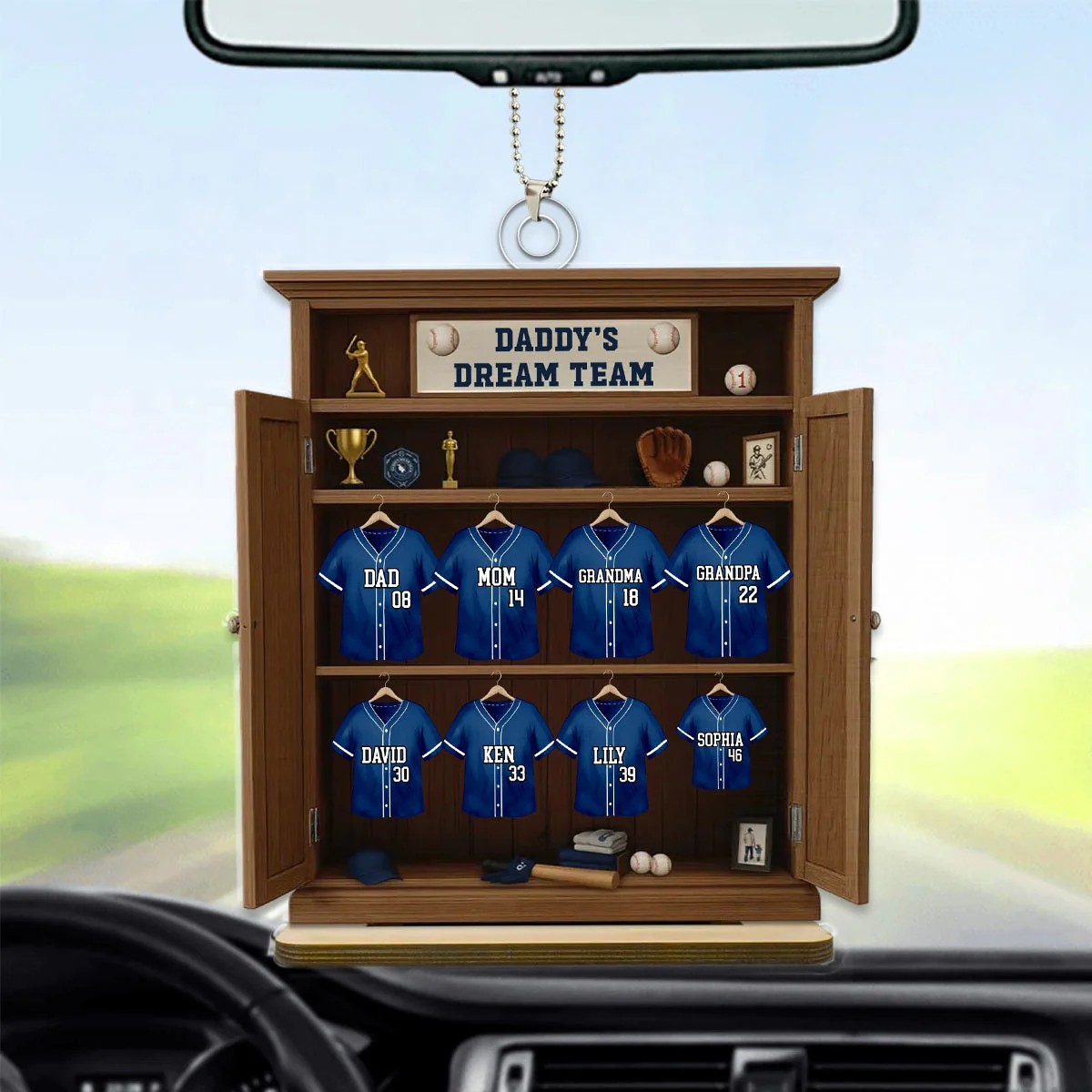 Daddy Dream Team Baseball, Father's Day Gift For Dad, Grandpa Personalized Ornament - Image 2